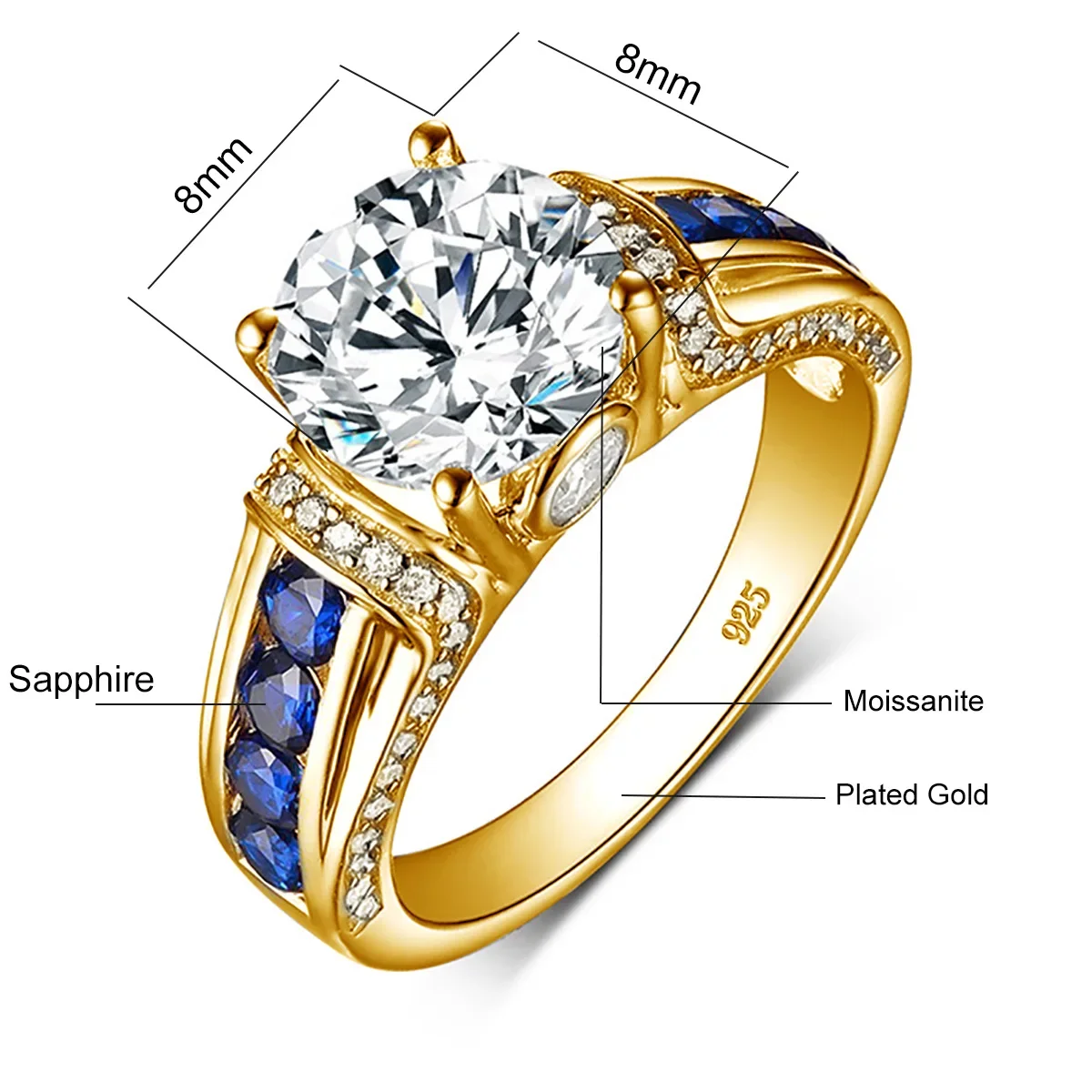 NONE Moissanite Diamond Ring Silver 6