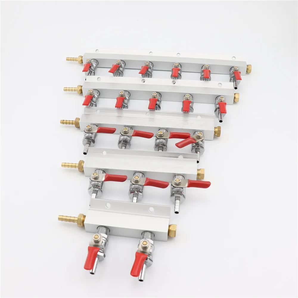 

2Way/3Way/4Way 1/4" Barb CO2 Gas Distribution Manifold Splitter Homebrew Beer Kegerator Carbonation Equipment