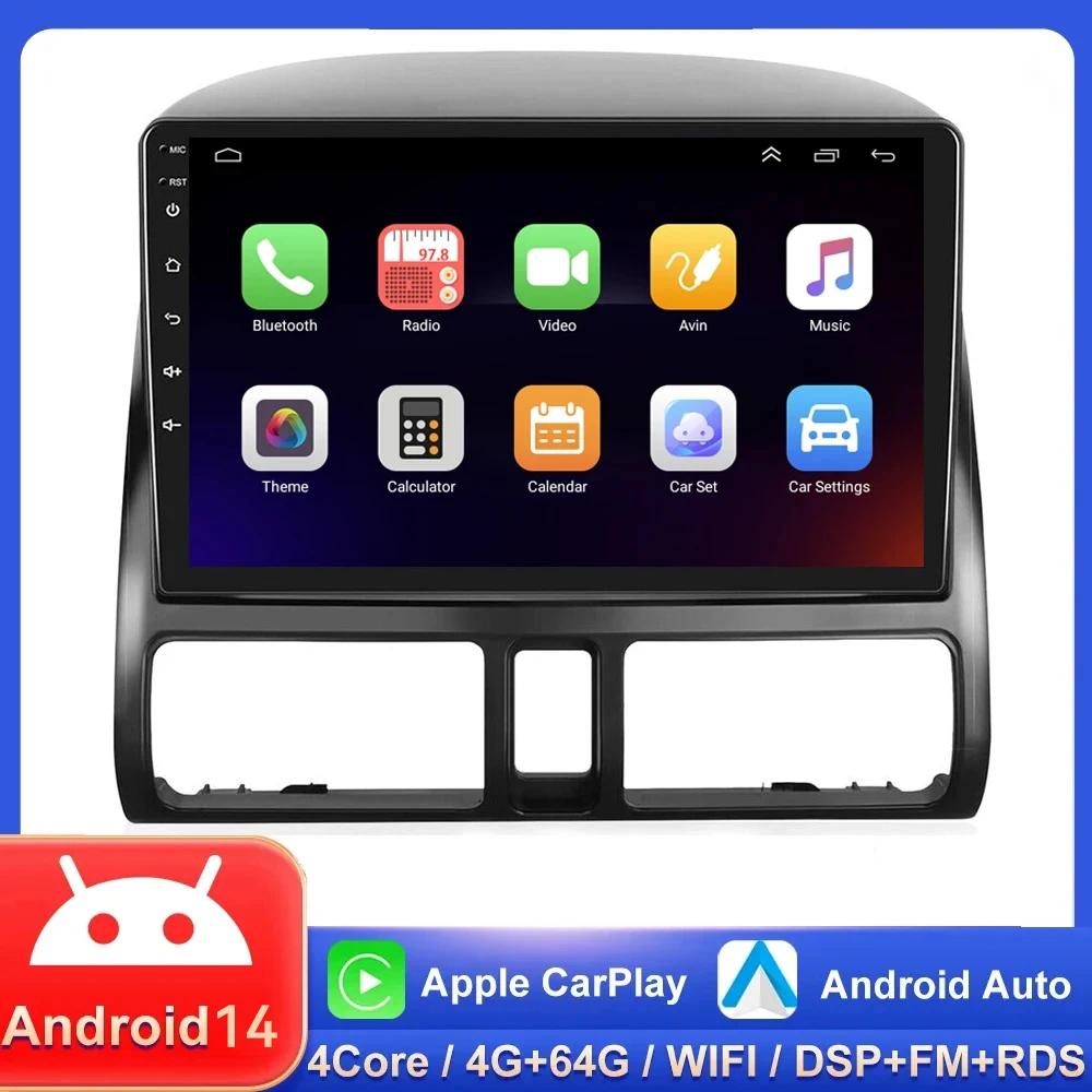 

Car Audio Android 14 Carplay Android Auto For Honda CRV 2001-2006 4G WIFI Autoradio Car Radio DSP Multimedia Wireless CarPlay