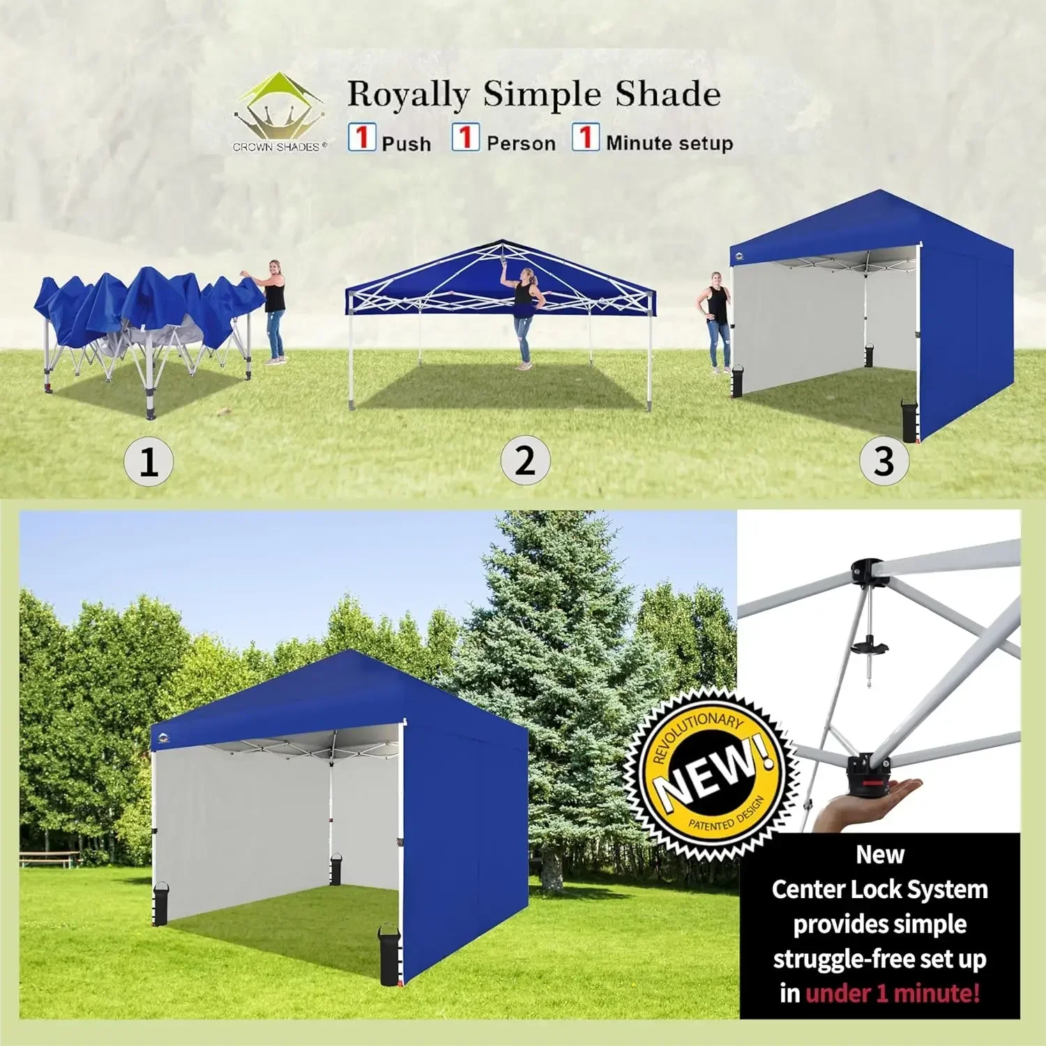 

[New Arrival, Buy Now!]10X10 Comercial Instant Canopy Pop Up Tent with Center Lock (10x10 with 4 Sidewalls,Garden pavilion,Outdo