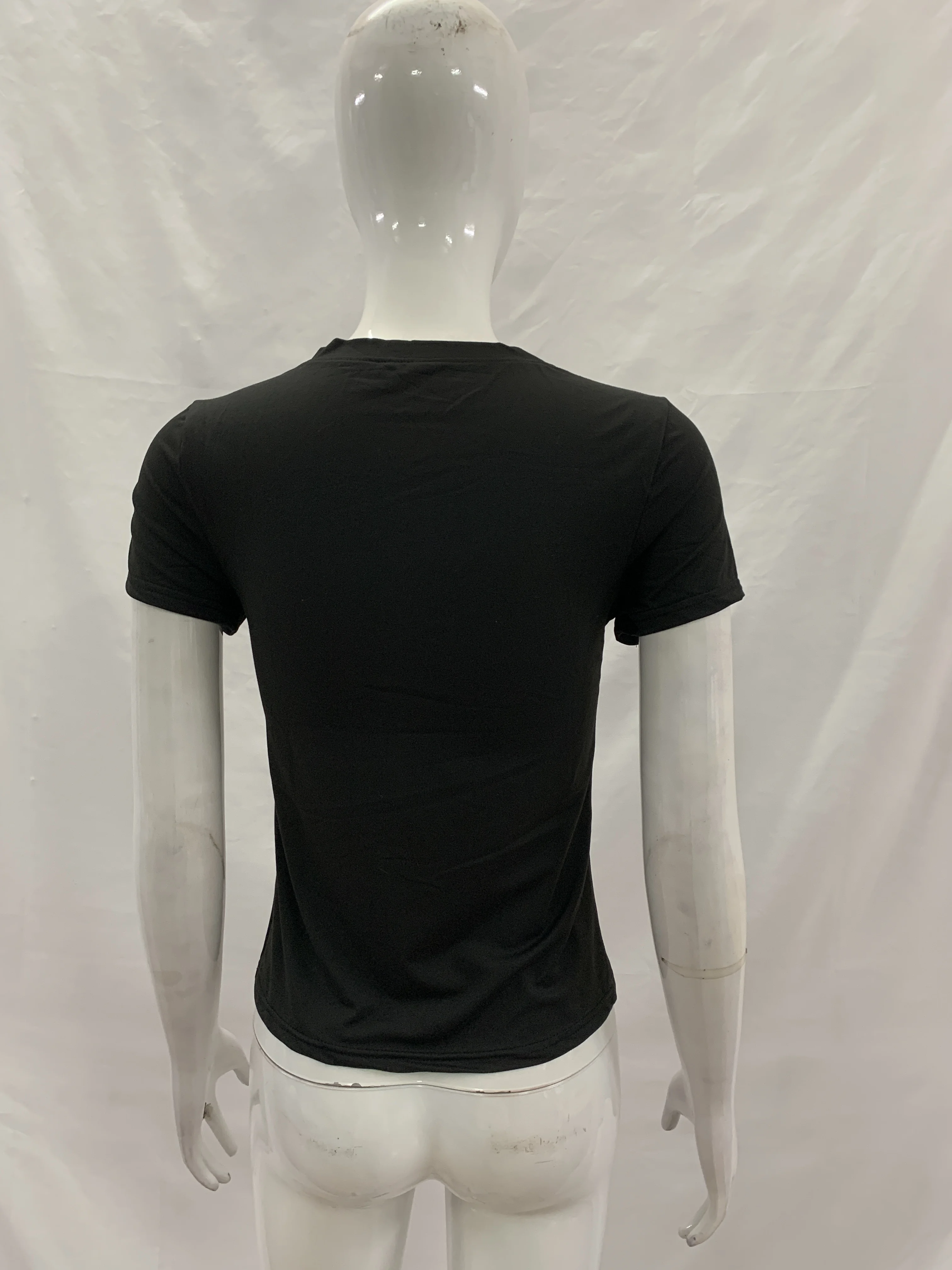 Damen Y2K Kurzes Rundhals-T-Shirt mit Strass-Britain-Flaggen-Print, für Musikfestivals, Casual Street Crop Top – Detail 12