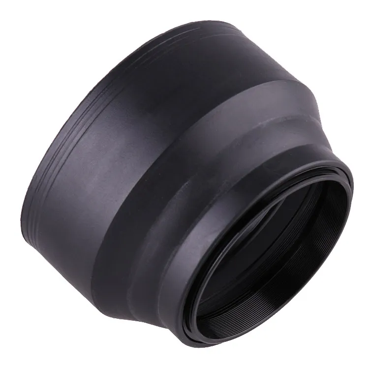 3‑in‑1 Folding Rubber Lens Hood Wide‑Angle Standard Medium‑Telephoto 49/52/55/58/67/72/77/82mm Camera Lens Protector Accessory