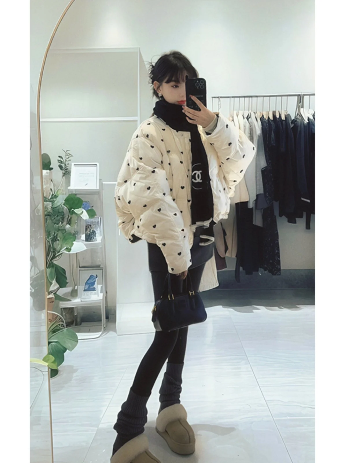 Ele ort Puffer Jaet Casacos femininos de inverno novo Sle Faionable High-End Feeling Ci Casual Love P...