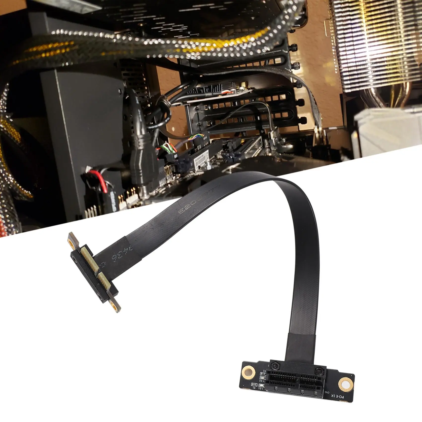 PCIE X1 Riser Cable Dual 90 Degree Right Angle PCIe 3.0 X1 to X1 Extension Cable 8Gbps PCI Express 1X Riser Card