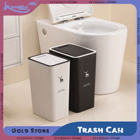 Press-type Nordic Toilet Trash Can 10L 15L Household with Lid Kitchen Classification Bathroom Living Room Rectangular Trash Can