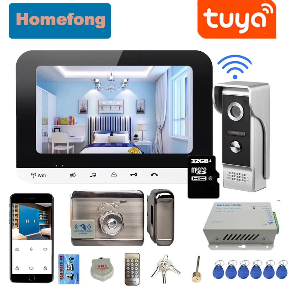 Dragonsview 7 Inch Wifi  Wireless Video Intercom Tuya Smart Door Phone Doorbell Camera System Electronic Lock Remote Unlock Talk