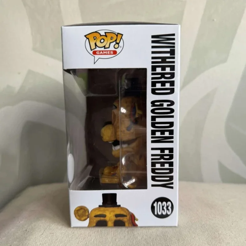 خمس ليال في فريدي بوب! شخصيات ذابلة جولدن فريدي 1033 FUNKO 3.9 بوصة من الفينيل قابلة للجمع طبعة محدودة لعبة هدية