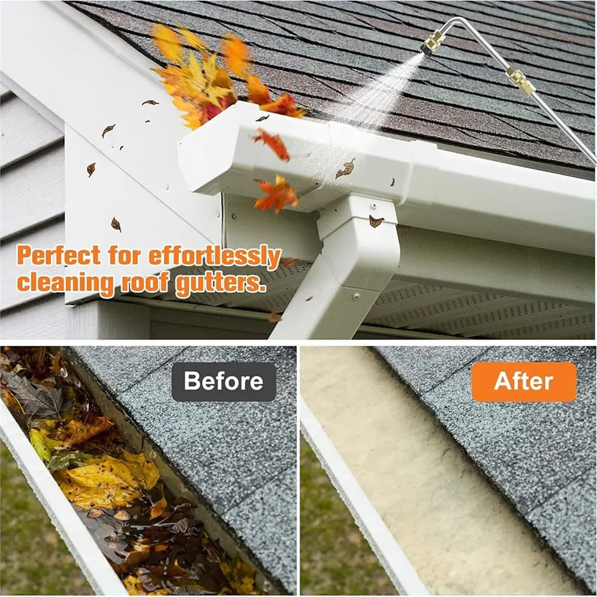 8' Pressure Washer Extension for Gutter Cleaning, Upgraded Pressure Washer Accessories 1/4