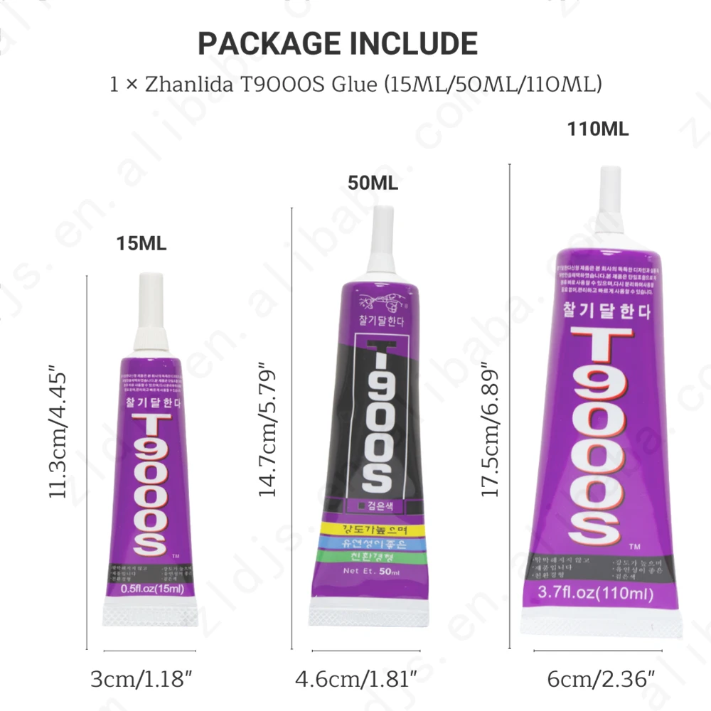 Imagem -02 - Zhanlida T9000s 50ml 15ml Cola Preta Acrílica Multiusos Emiconductor Emiconductor Cola de Reparação de Estojo Telefónico