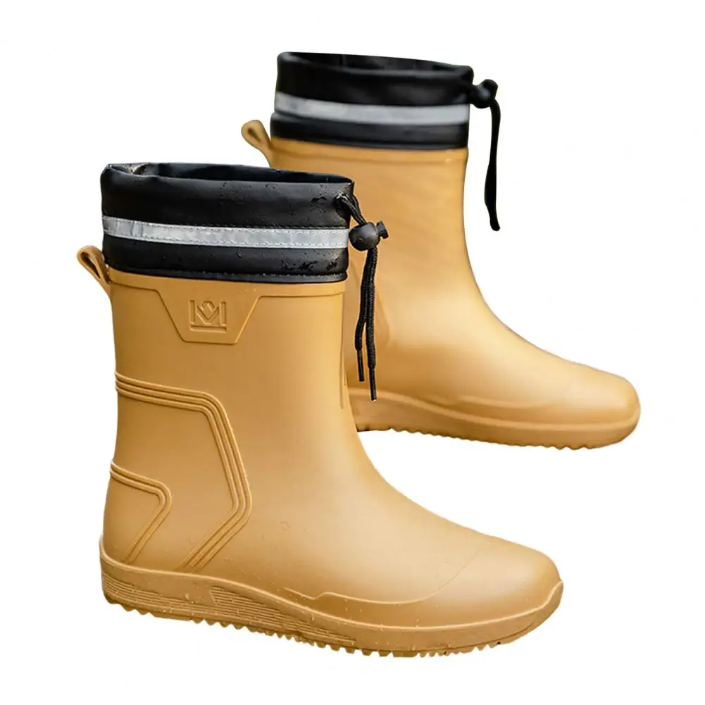 Модная мужская нескользящая резиновая обувь 2021, износостойкие дождевые сапоги с короткими трубками, кухонная обувь для рыбалки