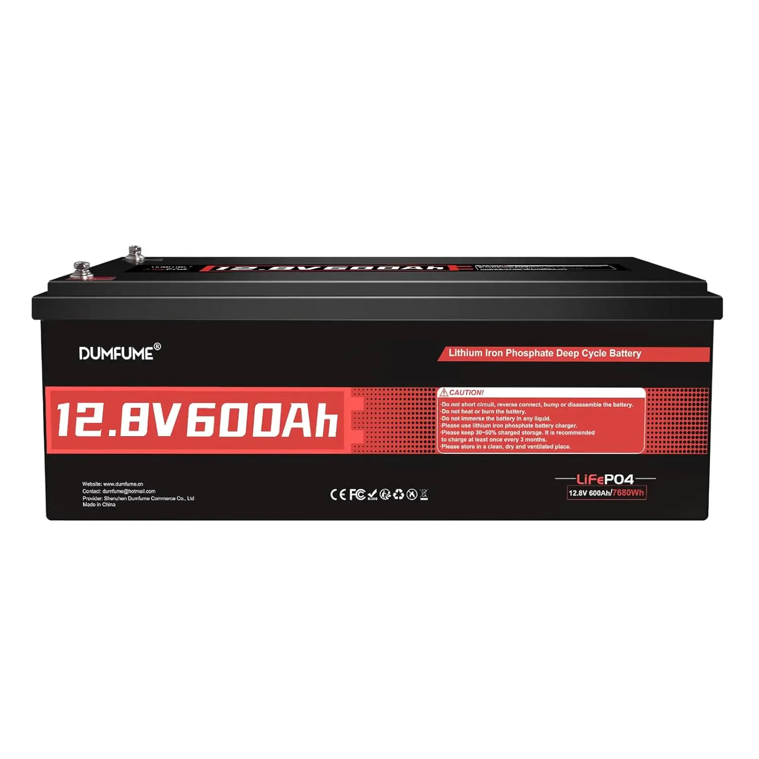 

12V 600Ah LiFePO4 Battery 200A BMS 10000 Deep Cycle 7200Wh Solar RV Off Grid Camping Custom