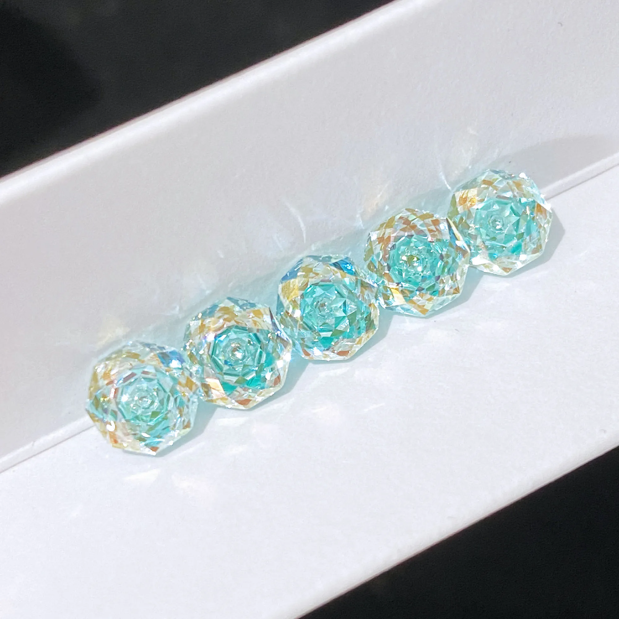 

Zircon Rose Cut Octagon Orange Sea Color Wholesale and Retail for Diy Ring Necklace Earring Main Materials