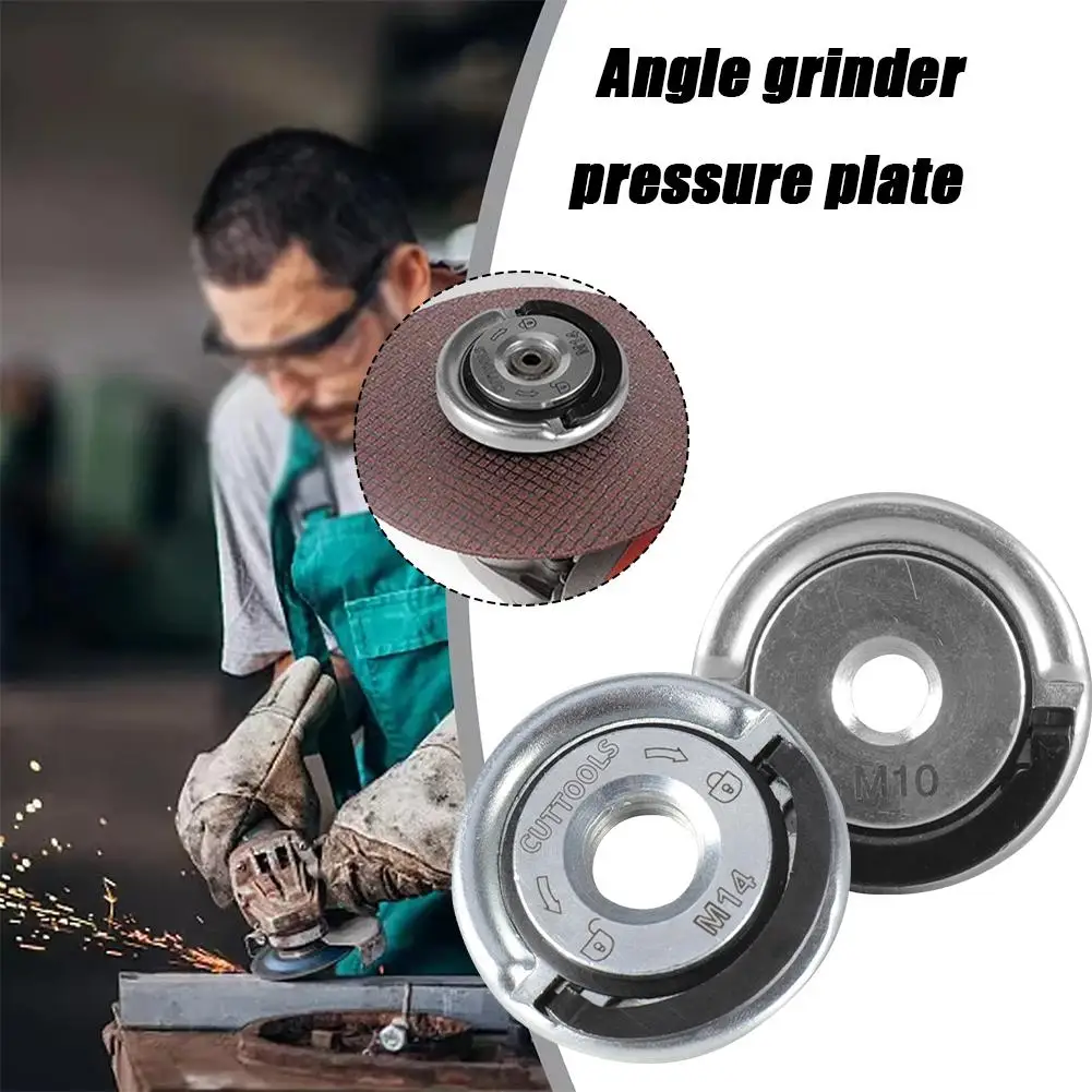 Universal Self-Locking Pressionando Placa Grinder, Quick Release Flange, Power Angle Tools, M14 Nut, M1Thread Pressão Placa Grinder
