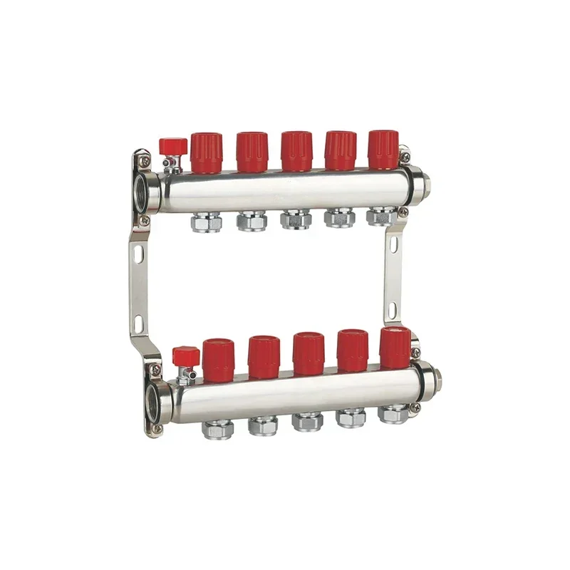 Stainless steel hydraulic floor radiant heating  heat manifold, adapter 1/2 