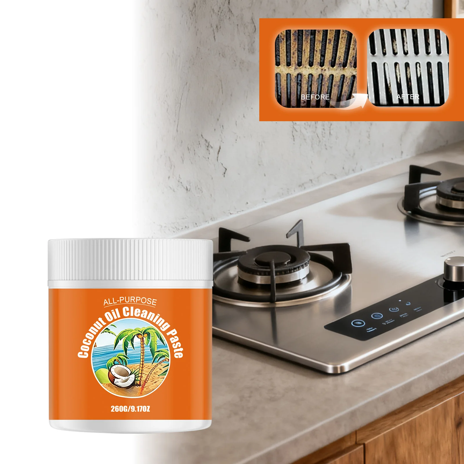All Purpose Cleaner Paste Powerful Cookware Cleaner Cream Mild Formula Kitchen Grease Remover Bathroom Descaling Decontaminaton