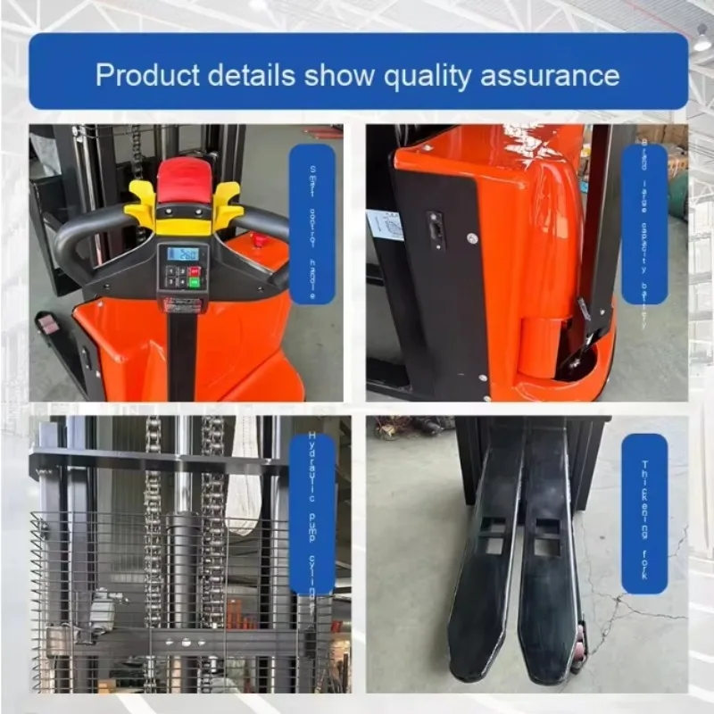 Versatile 1000Kg 1500Kg 2000Kg 3M 4 M Electric Pallet Lift Stacker With Factory Price #3