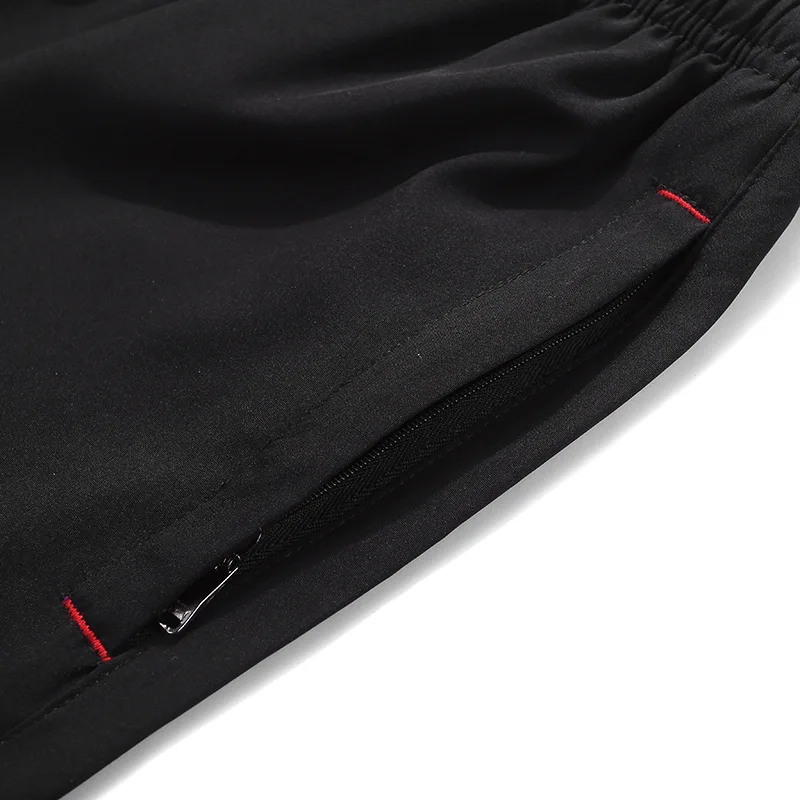 Summer Running Shorts Men\'s Gym Workout Sportswear Quick Drying Bodybuilding Pants Pocket Zipper Fitness Clothing