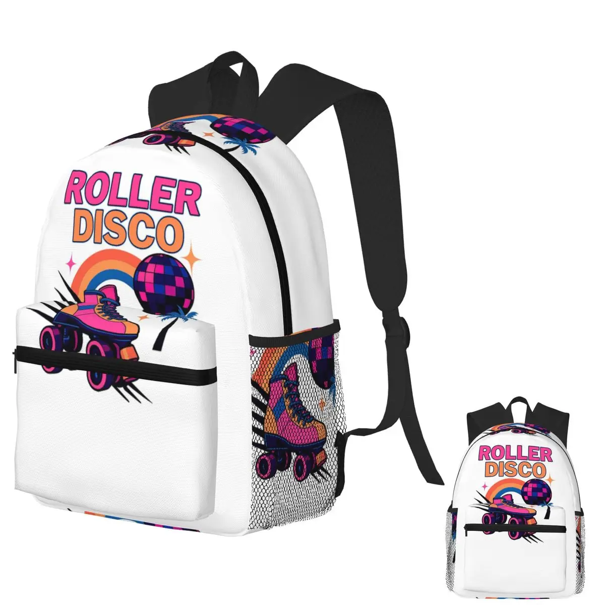 

Roller Disco Dreams Student Backpack School Bag Hiking Travel Daypack for Boys Girls Fashion Bookbag Shoulder Bags