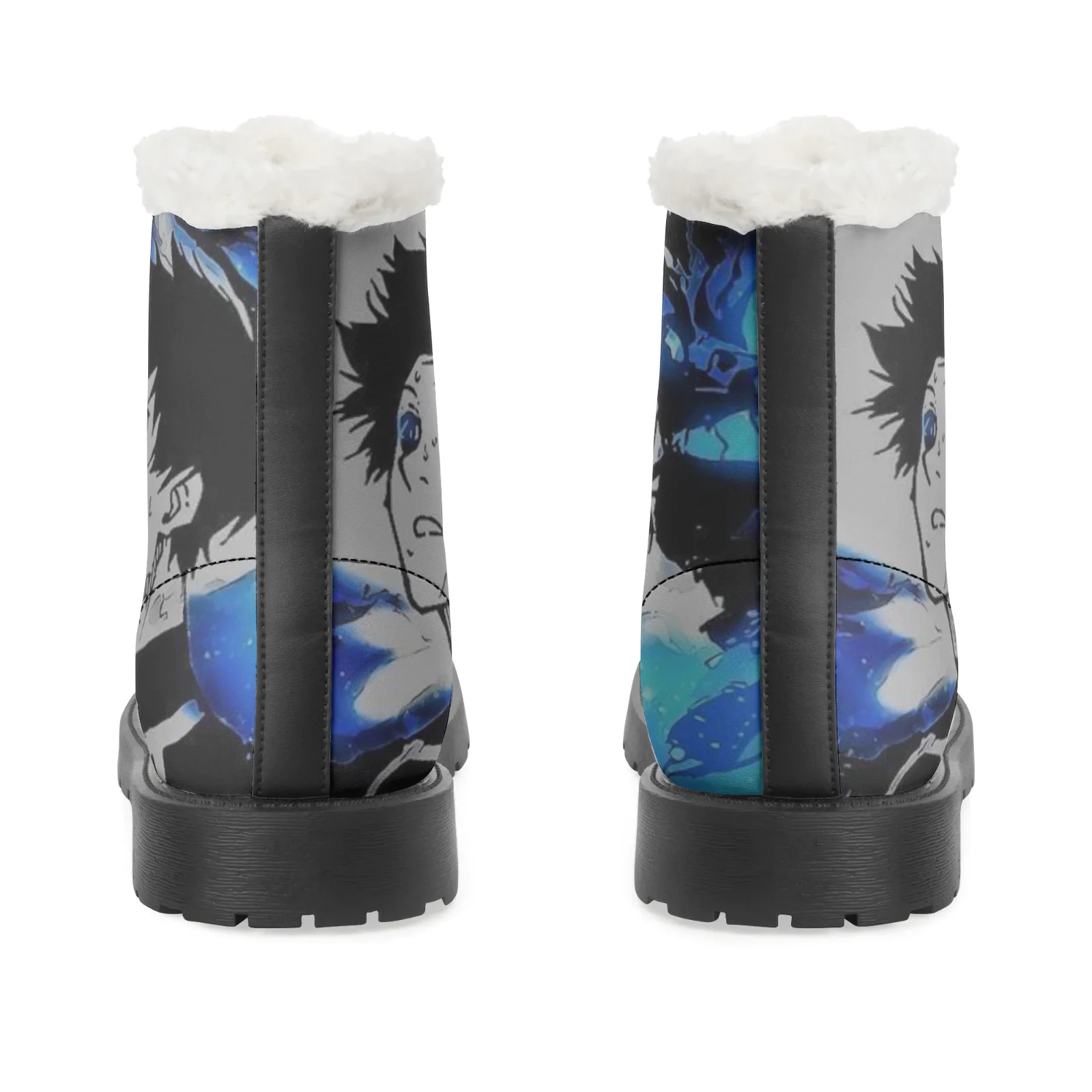 Anime Blue Lock Plush Boots Warm Snow Boots for Men Women Winter Outside Footwear Non-slip High Top Boots Size EU35-48