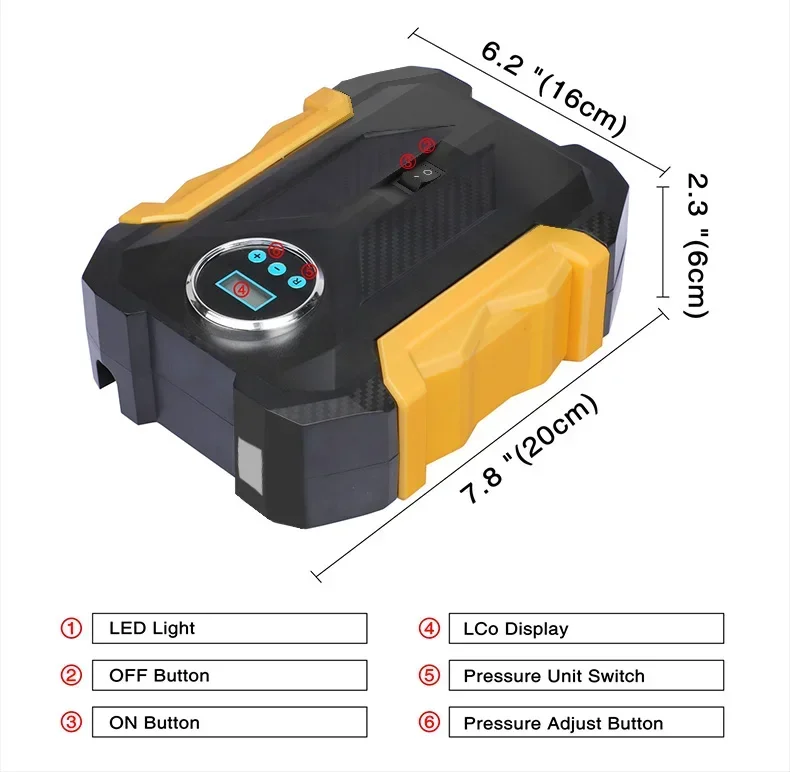 Carsun Car Air Portable Pump Car Tire Inflator Wireless Air Compressor Electric Pump