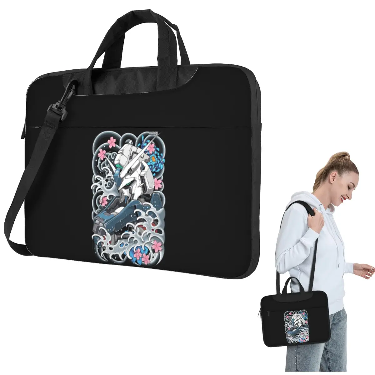 

Gundam Tattoo, Hi Nu Gundam Crossbody Сумка для ноутбука Чехол Сумка для компьютера Устойчивая защитная сумка для ноутбука для Macbook Pro