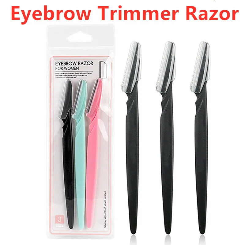 NEW 3PCS Facial Hair Remover Makeup Knife Eyebrow Trimmer Eyebrow Razor Mini Knife Blade Eye Brow Shaping Hair Remover Tool