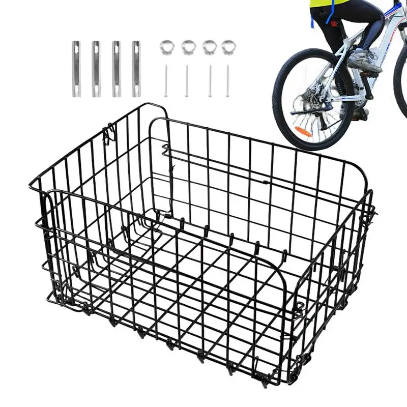 

Rear Bike Basket 18L Large Bicycle Basket Bike Cargo Rack Detachable Bicycle Cargo Rack Foldable Electric Bike Rear Basket For