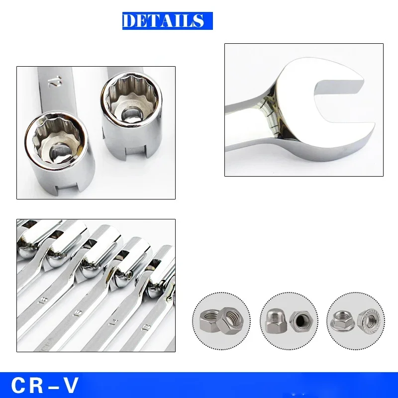 1pc Activities 12 Point PT Metric Socket Wrench Set Spanner 8-22mm Flexible Open End Wrenches Auto Repair Tools Torque Wrench