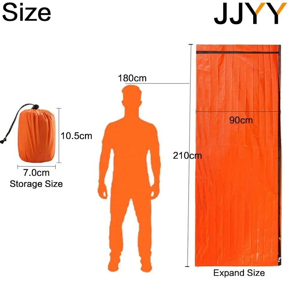 مقاوم للماء بقاء كيس النوم المحمولة في حالات الطوارئ التخييم المشي لمسافات طويلة السفر أدوات والعتاد في الهواء الطلق الملحقات #6