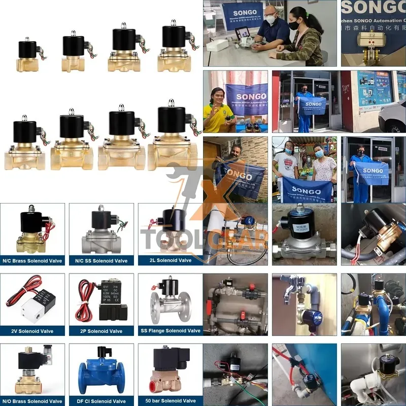 2026China*Factory* SONGO Normally Close Electric Magnetic 12v 24v 220V Water Solenoid Valves Types for Water Control Two Way