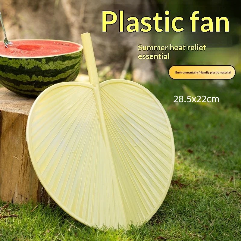 Plastic Artificial Palm-Leaf Fan Vintage Large Size Artificial Straw Fan Thickened Hand Fans Photo Props