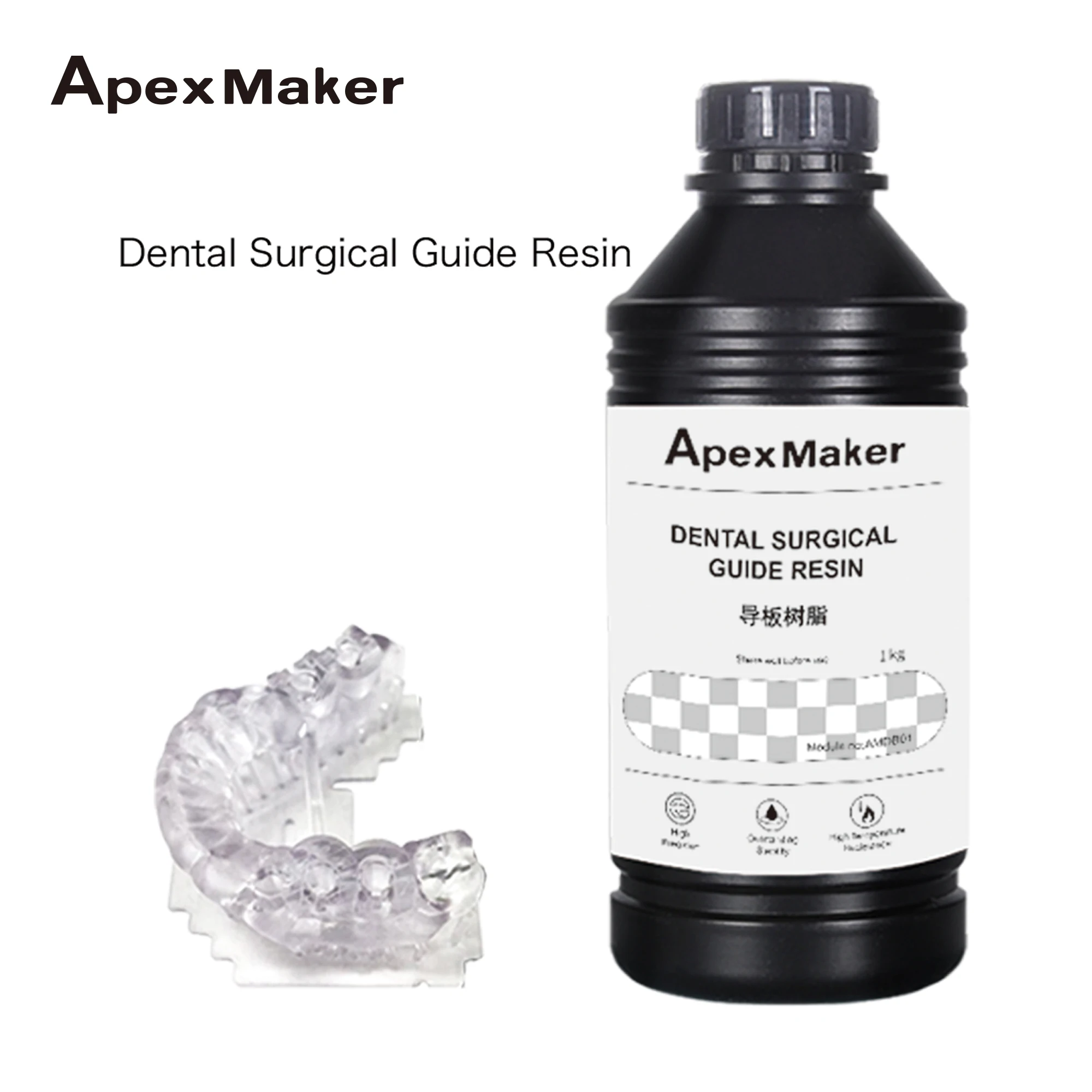 

ApexMaker Dental Surgical Guide 3d Printer Resin 1KG Clear 3d Printer Resin High Transparency Uv 405nm Photopolymer 3d Resin