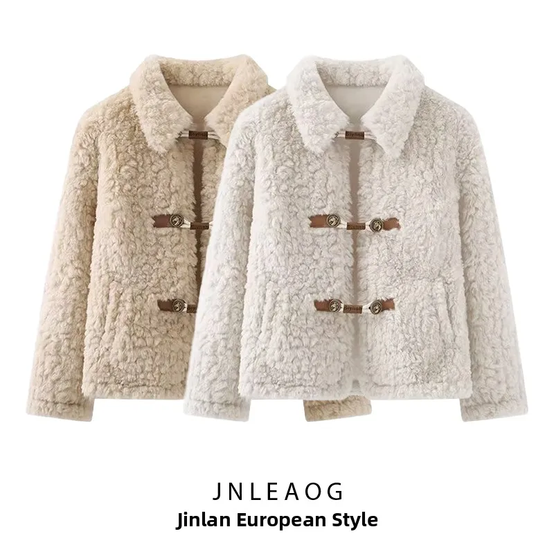 

Модный универсальный женский осенний новый дизайн JNLEAOG, пушистая верхняя одежда, длинное пальто-свек с пуговицами и подставкой