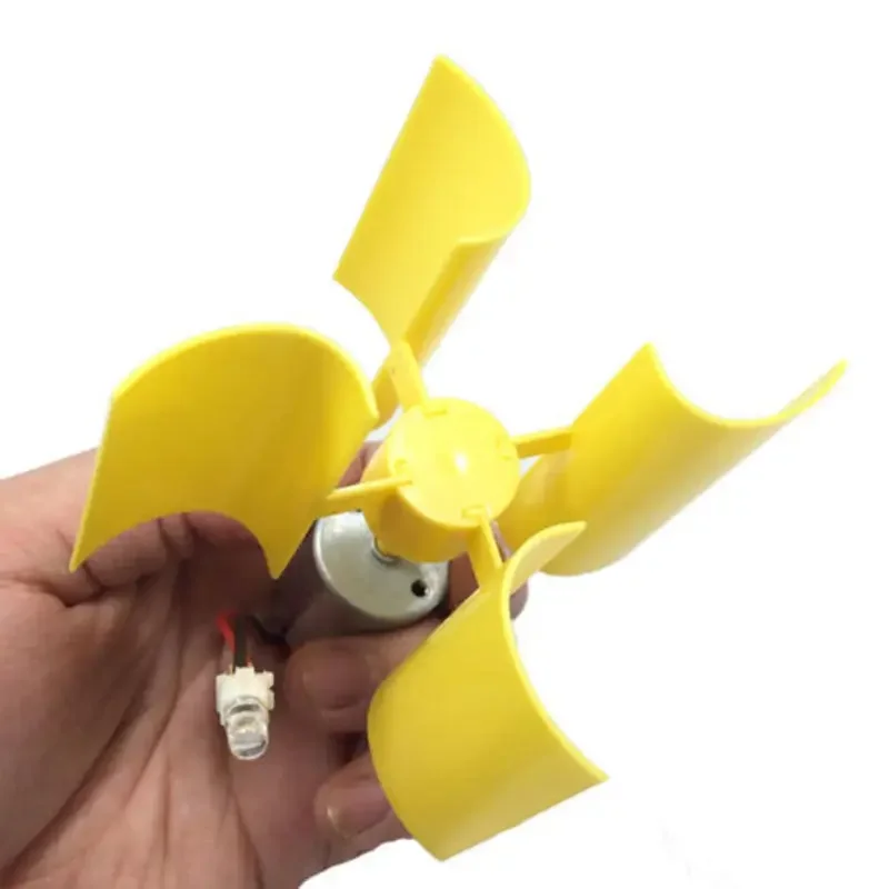 Vertical Micro Wind Turbines Generator Small DC Motor Blades with LED DIY Kit