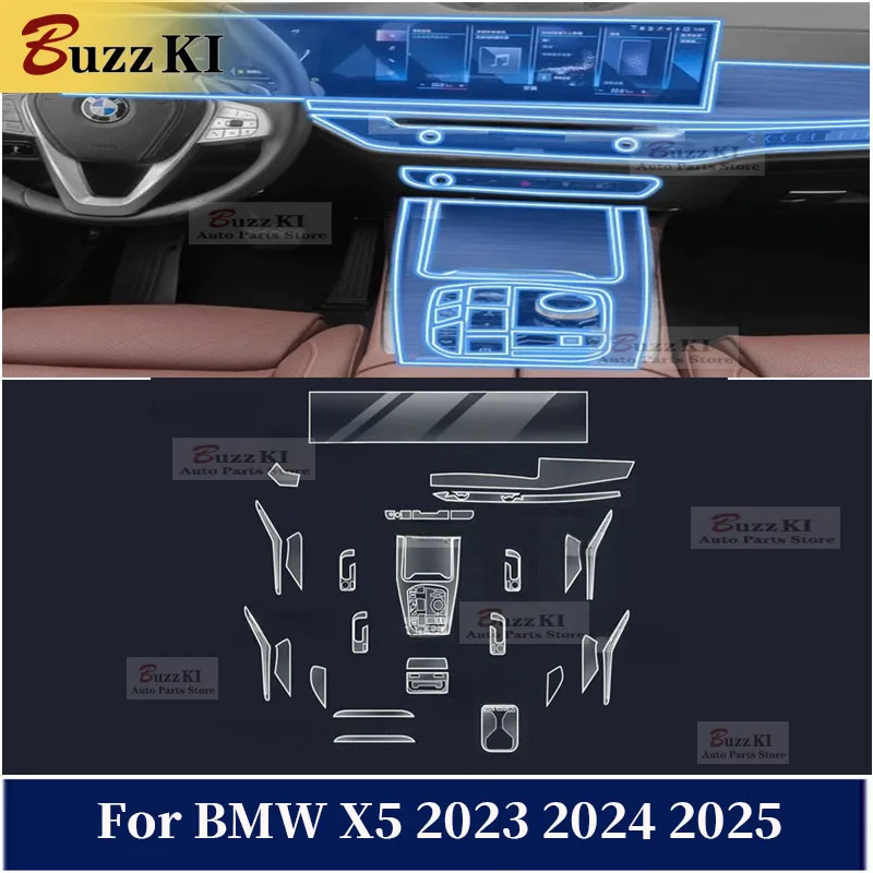 

Для BMW X5 2023 2024 2025: Защитная пленка из ТПУ для приборной панели и селектора КПП, предварительно вырезанная, для ремонта салона автомобиля, антицарапийная наклейка