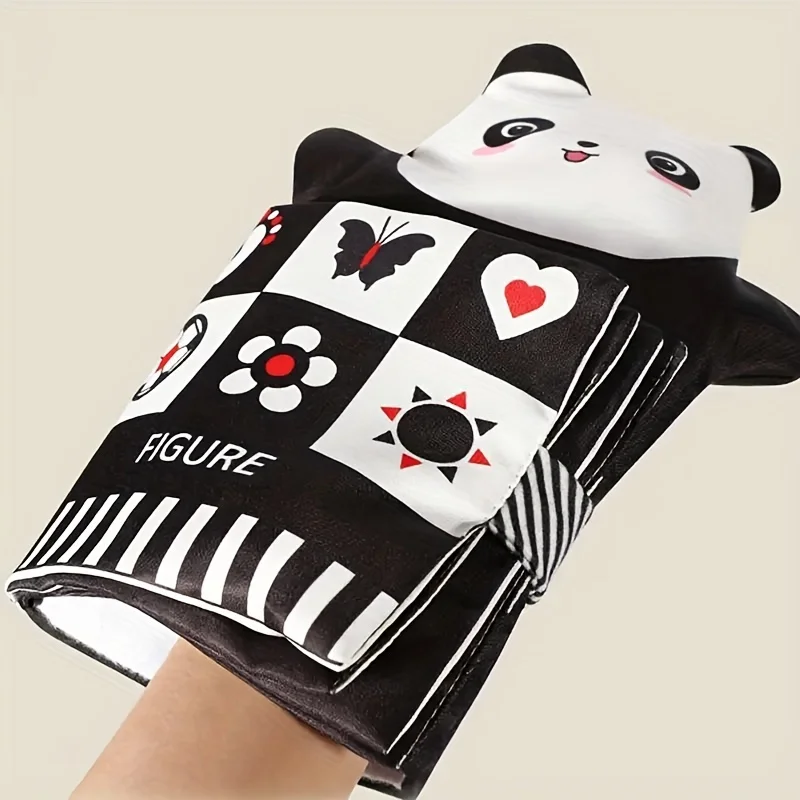 2 in 1 Tear-proof Animal Hand Puppet Cloth Book Toys, Parent-child Fun Interactive Book, Baby Early Education Educational Toys