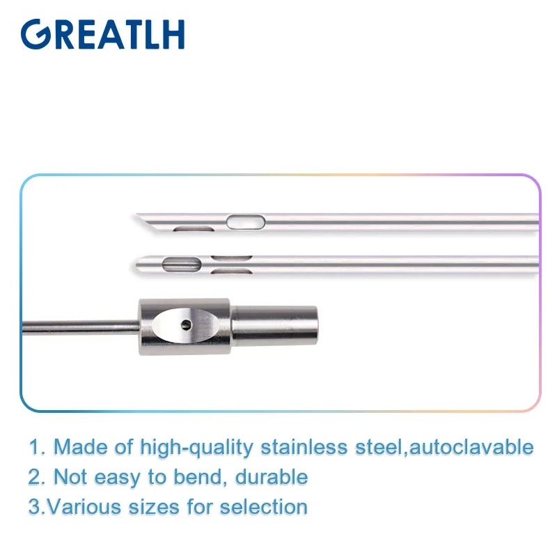 Stainless Steel Slope Incision Cannula Liposuction Cannula In-line Handle Liposuction Tools for Beauty Use