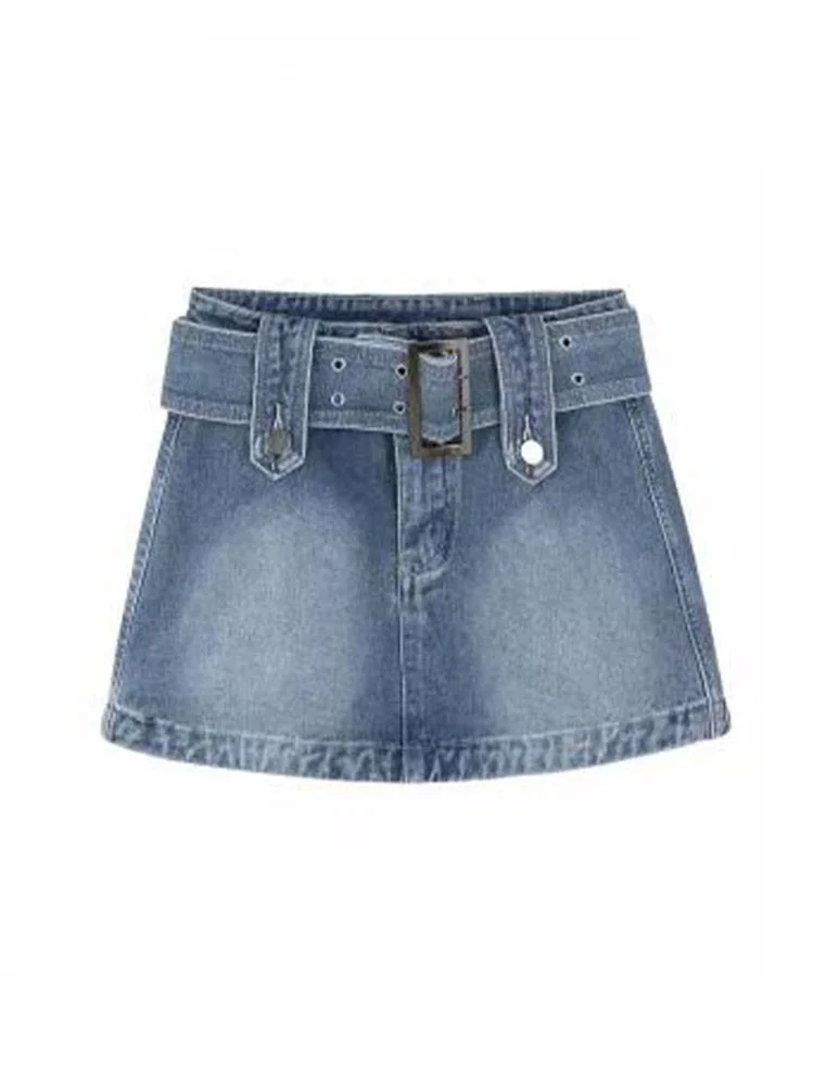 Amerikaanse Retro Hoge Taille Denim Rok Vrouwen Lente 2025, Nieuwe Sle Hot Girl Ort Rok Bodycon A-lijn Rok Broek zomer