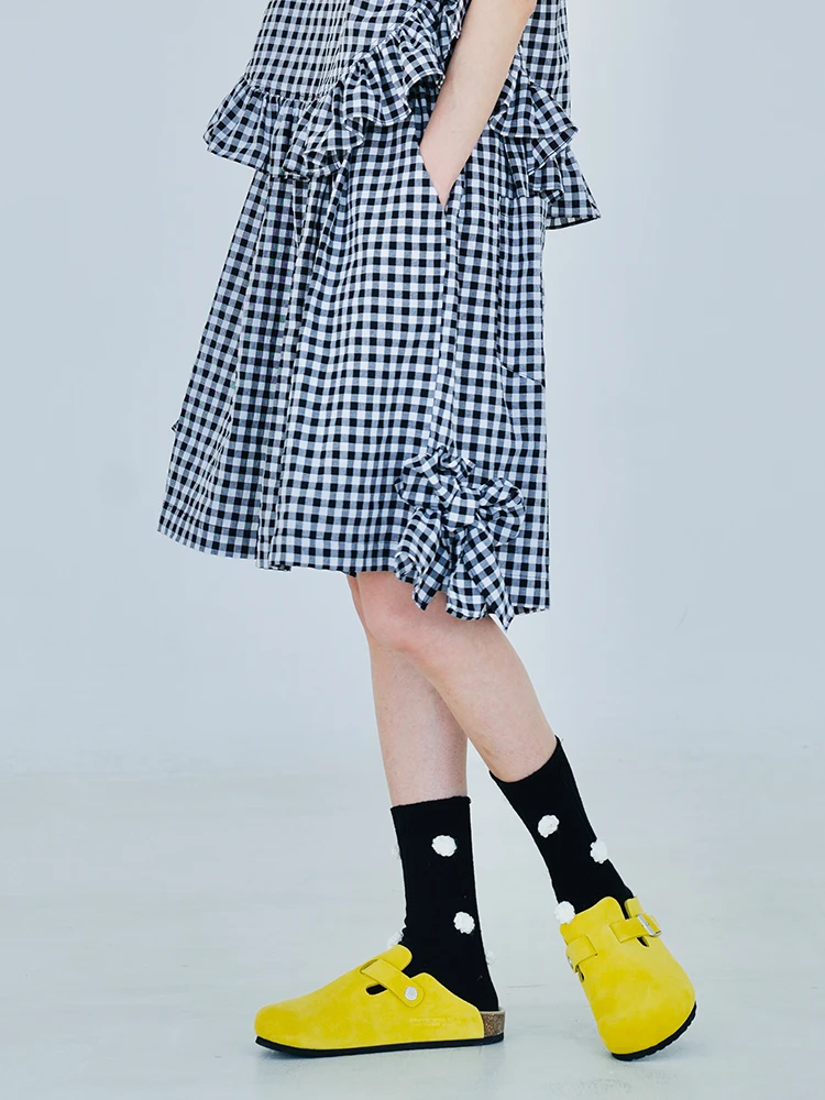 imakokoni original casual loose plaid shorts all-match bow five-point pants summer women's clothing 223664