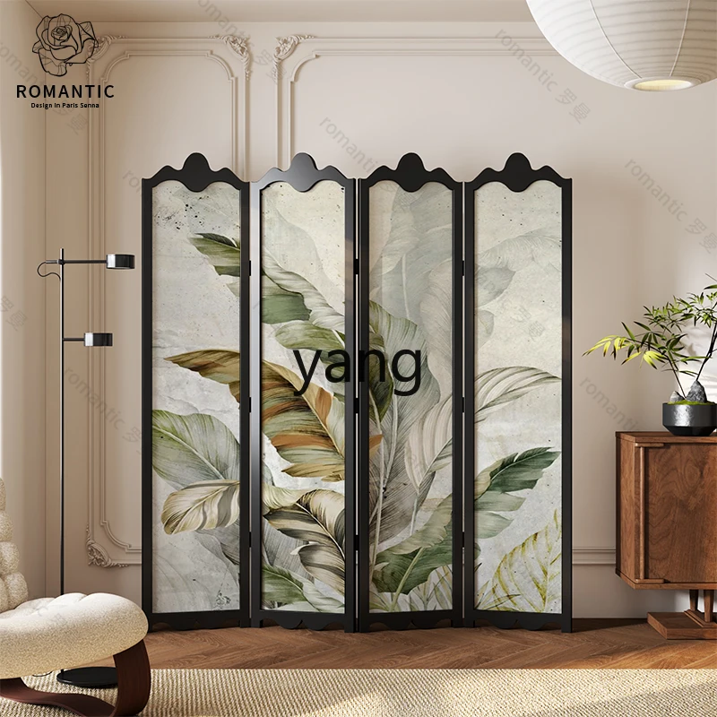 YJQ solid wood georgette screen partition living room home folding mobile bedroom hotel simple modern