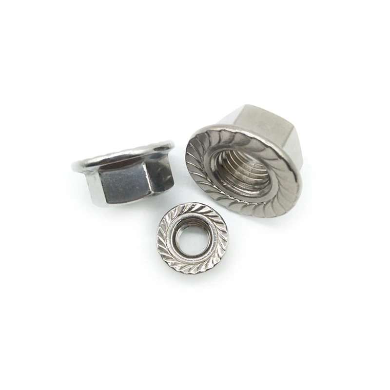 Flange Nut Lock Nut 8#-32 10#-24 1/4-20 5/16-18 3/8-16 1/2-13 High Quality Stainless Steel Hexagon Hex Serrated Spinlock