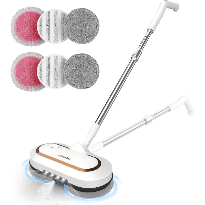 Cordless Electric Mop for Floor Cleaning Dual Spin LED Headlight Water Spray Long-Lasting Battery Self-Propelled Floor Cleaner