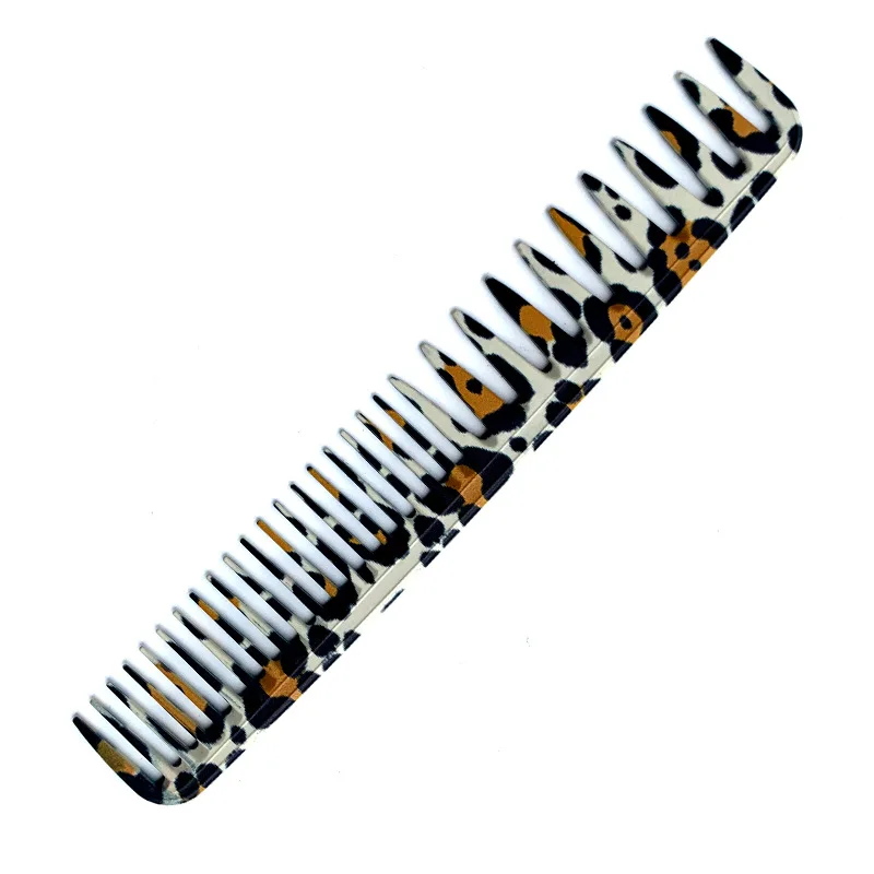 Haircut Comb Leopard Pattern Barber Shop Hairdressing Comb Wide Toothed Combs Hair Salon Beautician Pointed Tail Comb Y1014