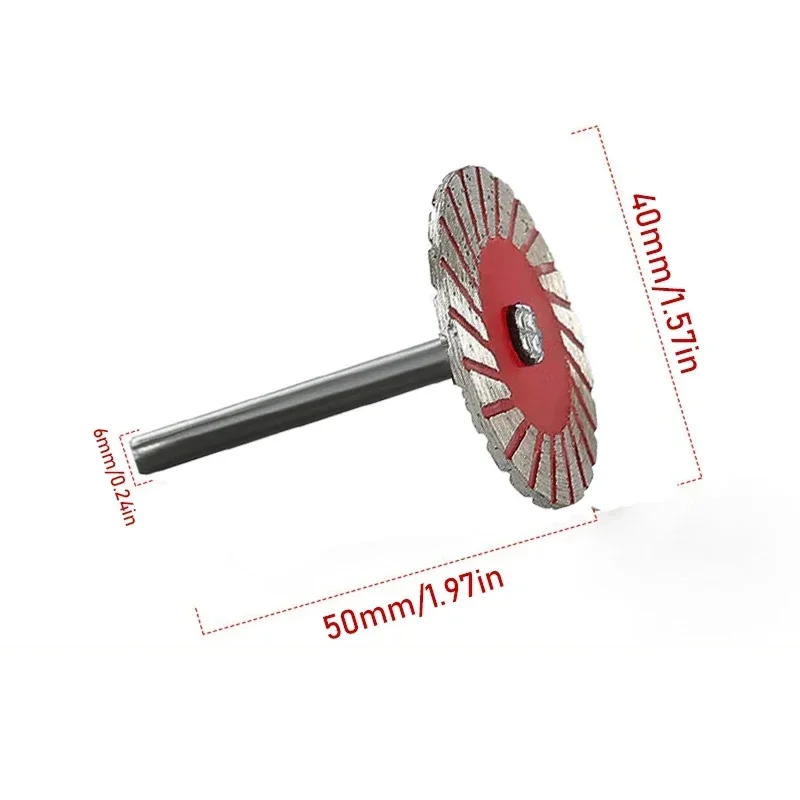 Hot 2/4/7pcs Red Diamond Turbo Mini Carving Circular Saw Blade Diamond and 6mm Handle for Granite Marble Ceramic Tile Cutting
