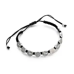 Christian Saint Benedict Jesus Cross Bracelet Adjustable Rope Chain San Benito Religious Prayer Faith Jewelry for Men Women