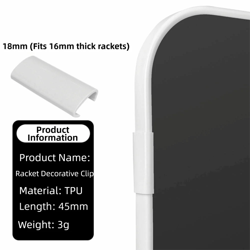 Fit for 16mm Pickleball Paddle Edge Protector Weighted Blocks Decorative Edge Protector Clips Colorful Shock Absorption