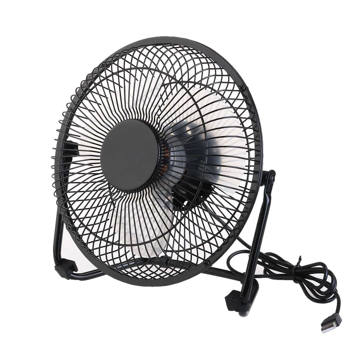 

8 Inch Black USB Powered Mini Metal Fan with 360 Degree Rotation and 2 Mode Adjustable Wind for Laptop Desktop Car Use Quiet