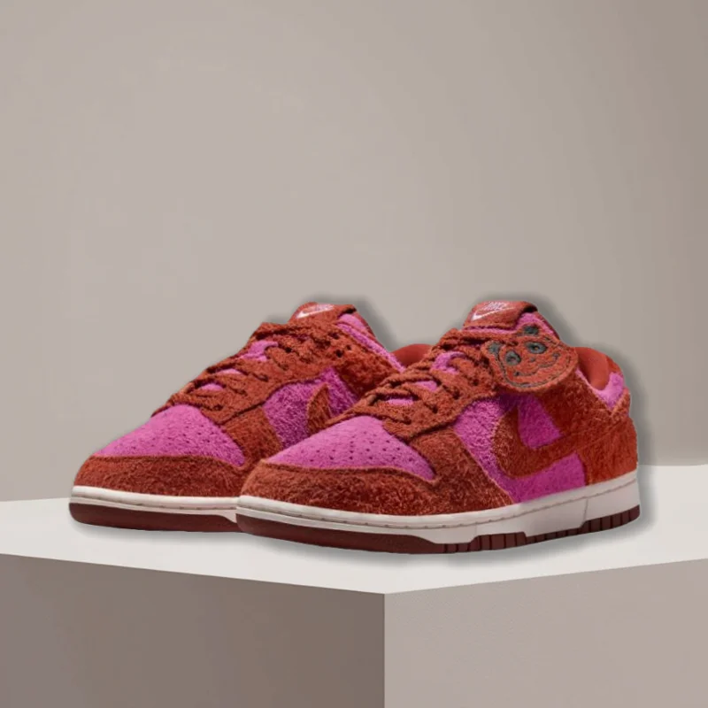 Nike Dunk Low Skate Shoes — Мягкие, дышащие, прочные низкие кроссовки для скейтбординга для мужчин и женщин — красный и розовый Colorway IH7648600