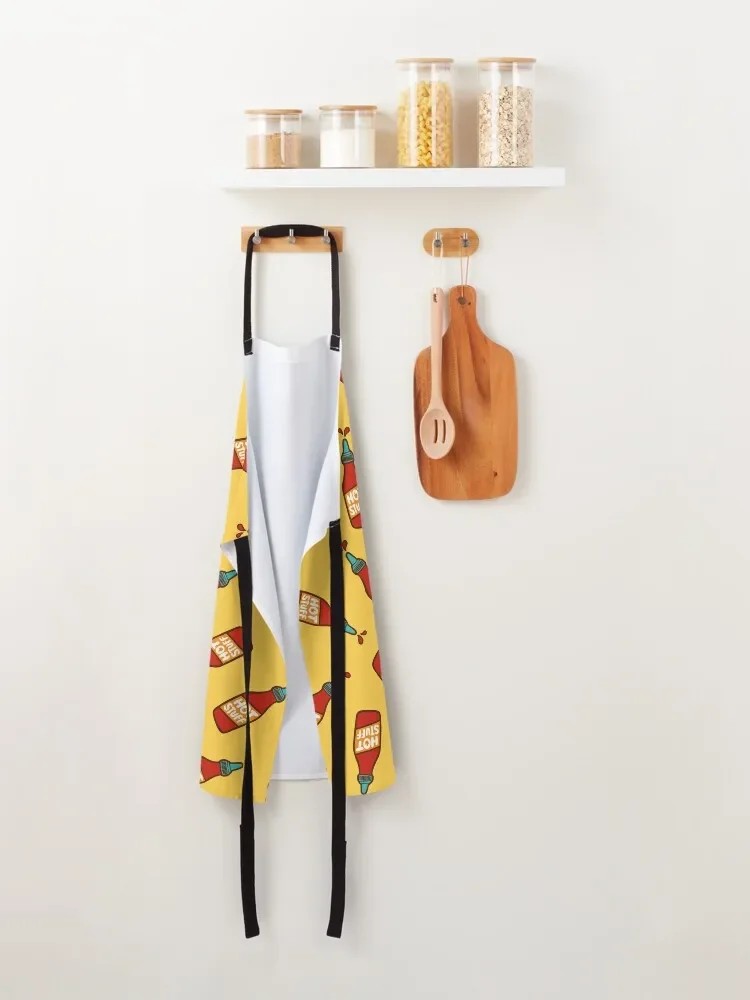 Hot Stuff Hot Sauce Pattern in Yellow Apron Kitchen Household Items esthetician All For Kitchen And Home Apron