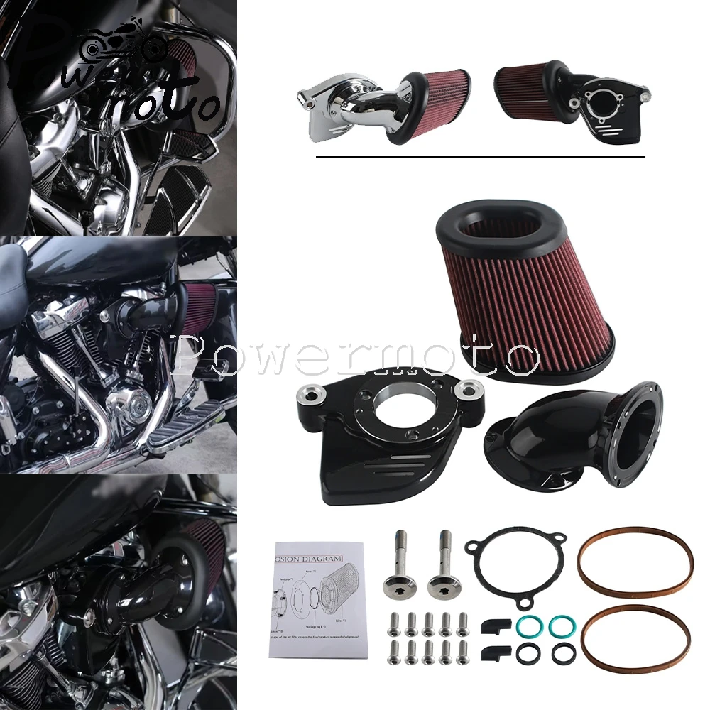 Motorcycle Air Filter Element Air Cleaner Intake Filter Kit CNC For Harley Softail M8 2018-2024 Touring Freewheeler 2017-Later